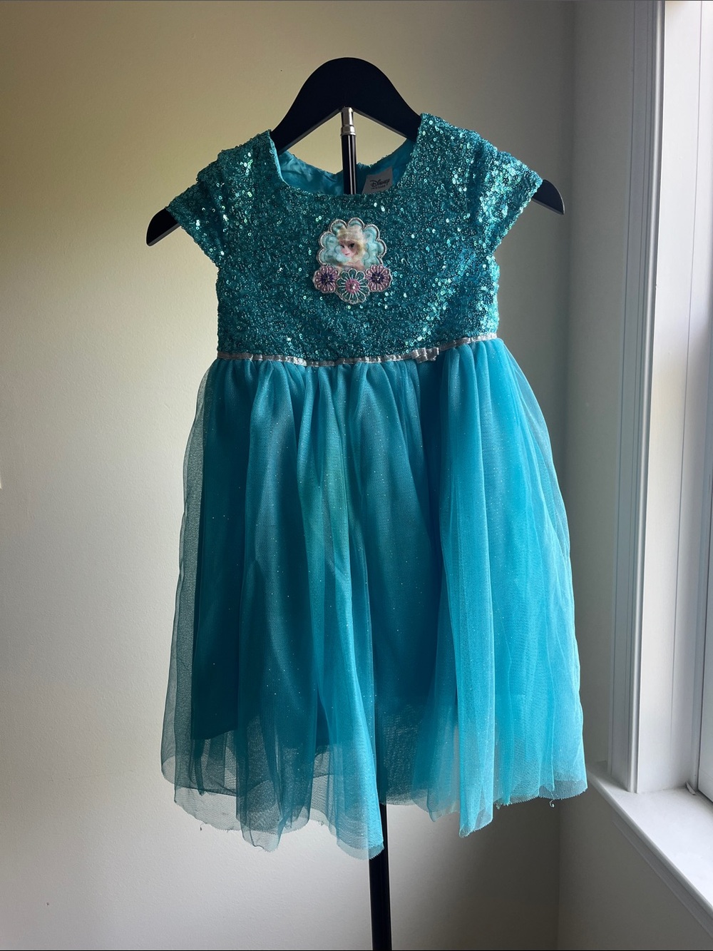 Disney Elsa Turquoise Sequin Tulle Party Dress